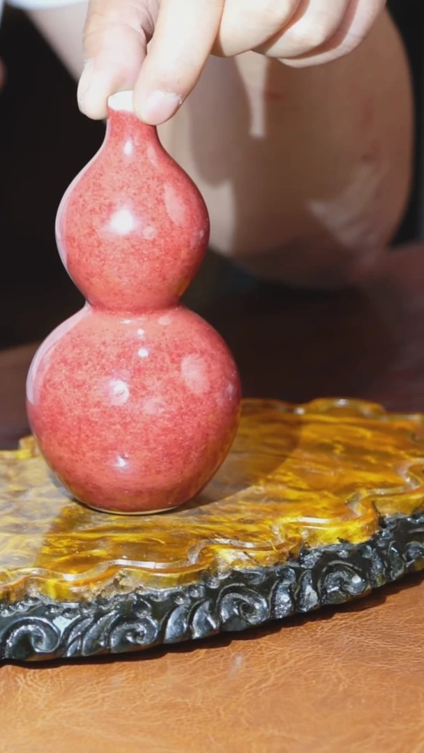 高温颜色釉葫芦瓶