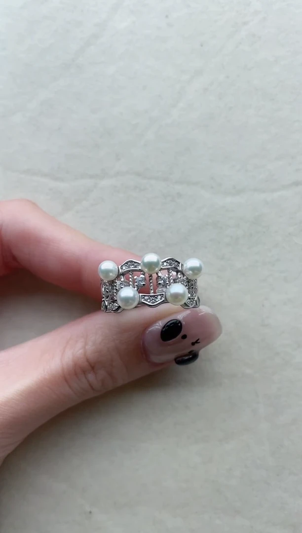 【闪购商品】淡水珍珠戒指银S925镶嵌20