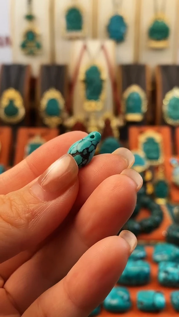 未镶嵌绿松石。网花 侧挂