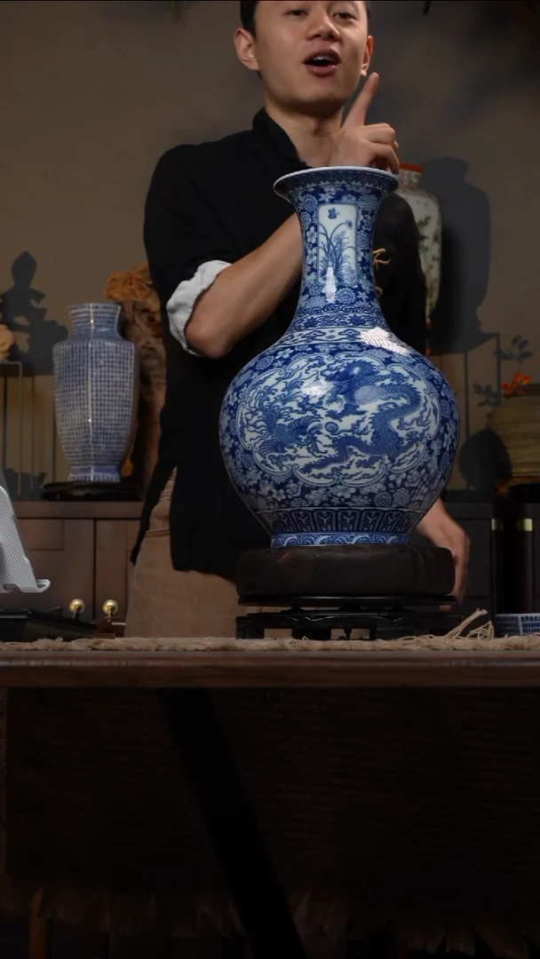 摆件WN问泥景德镇陶瓷花瓶摆件