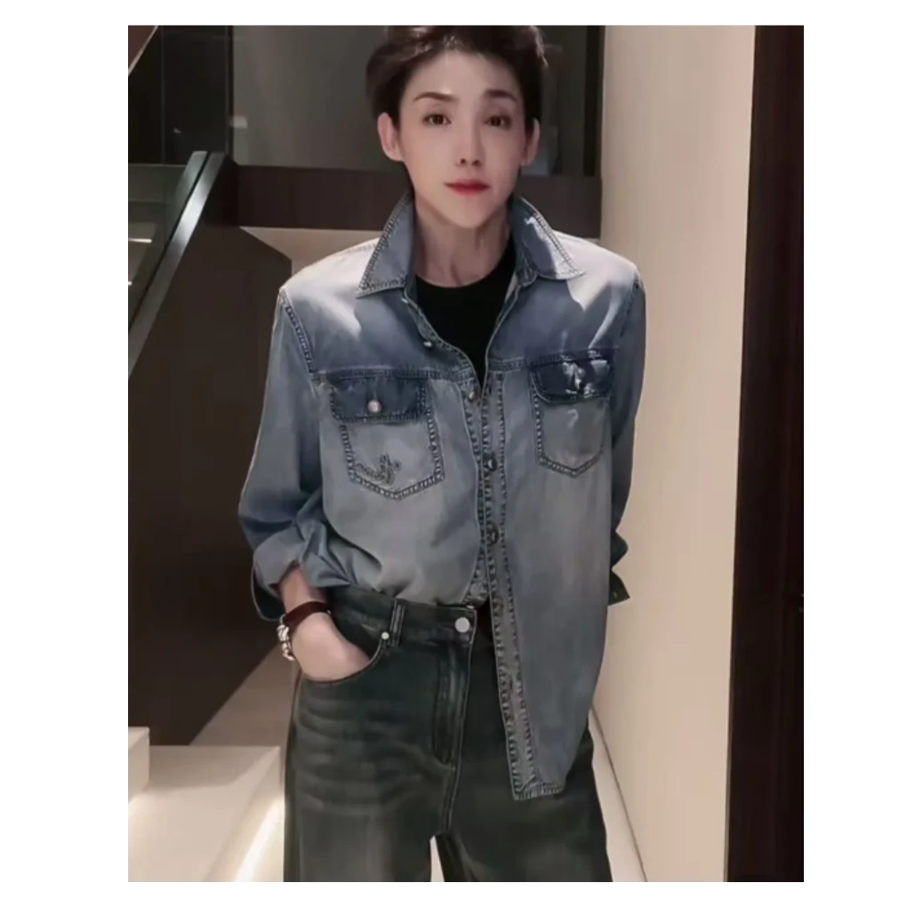 莱赛尔棉质 定制面料 牛仔衬衫外套 WT1011