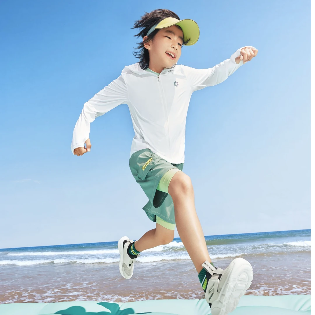 【斯凯奇】儿童防晒服防紫外线夏男女童外套薄款皮肤衣P224K125 DB