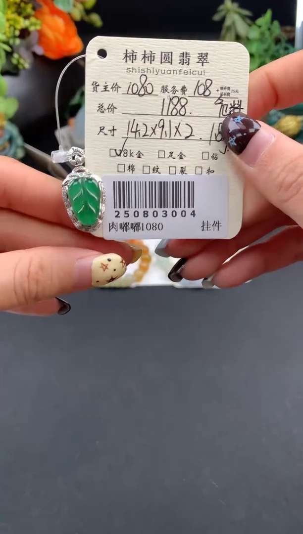 颈饰18K金镶嵌翡翠姐姐250803004