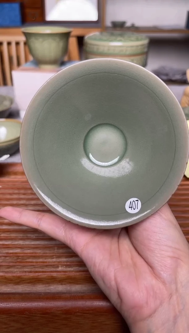 其他407纯手工秘色素面斗笠盏