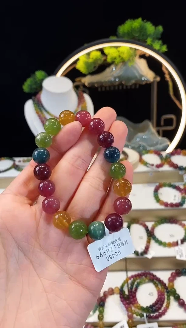 【闪购商品】碧玺手串未镶嵌G2480素圈颜色微差