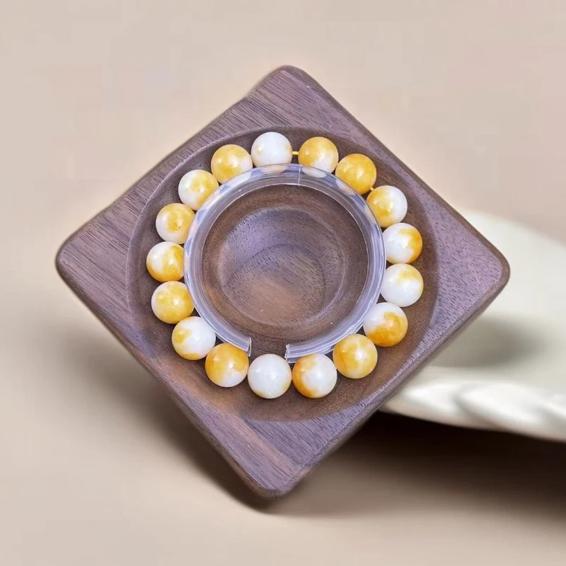 【佳玺珠宝】032 精美手串 黄沁白月光12mm