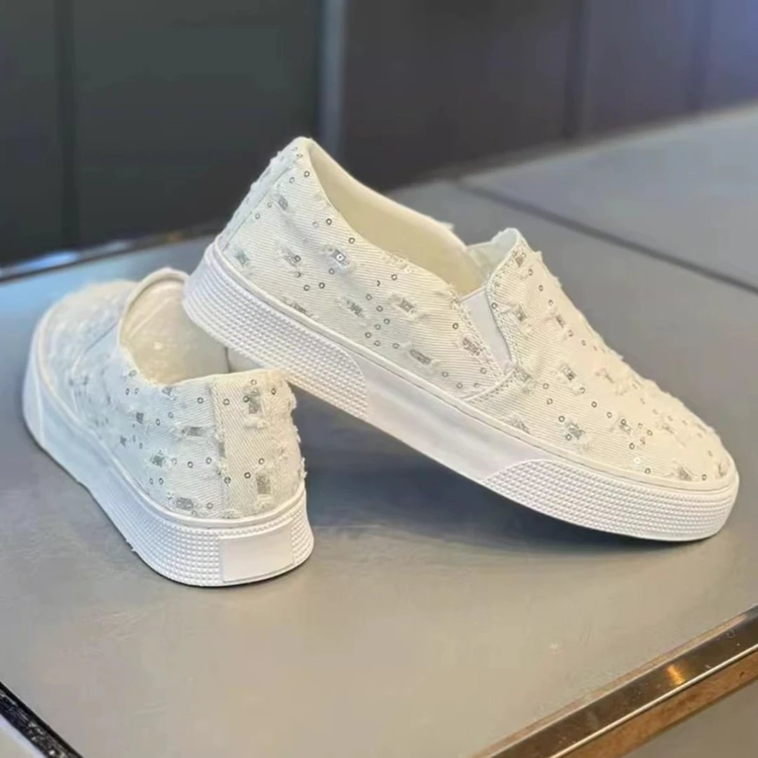 夏季透气休闲鞋一脚蹬2025新款潮牌薄款帆布鞋子懒人百搭时尚男鞋