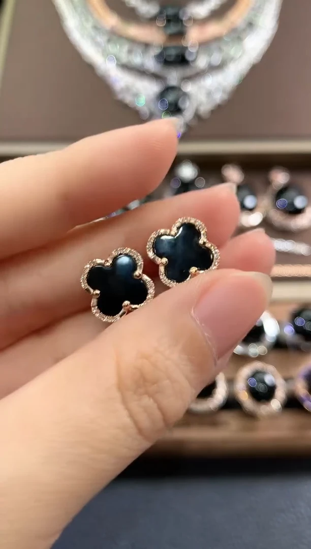 18K金镶嵌翡翠耳饰g45 多样性一件发货