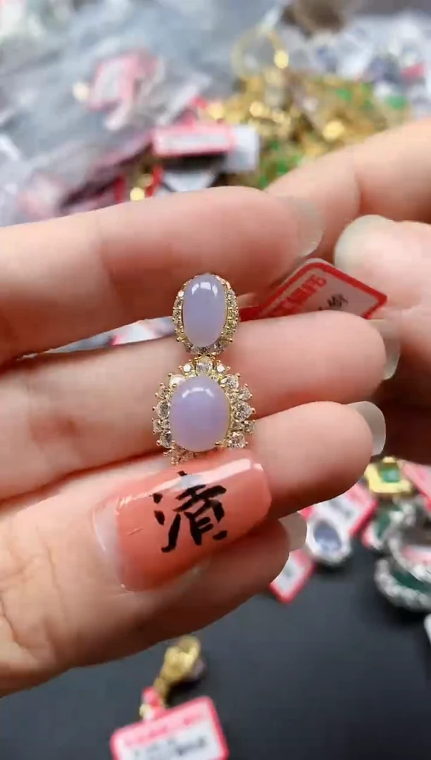 银S925镶嵌戒指翡翠天然A货缅甸翡翠