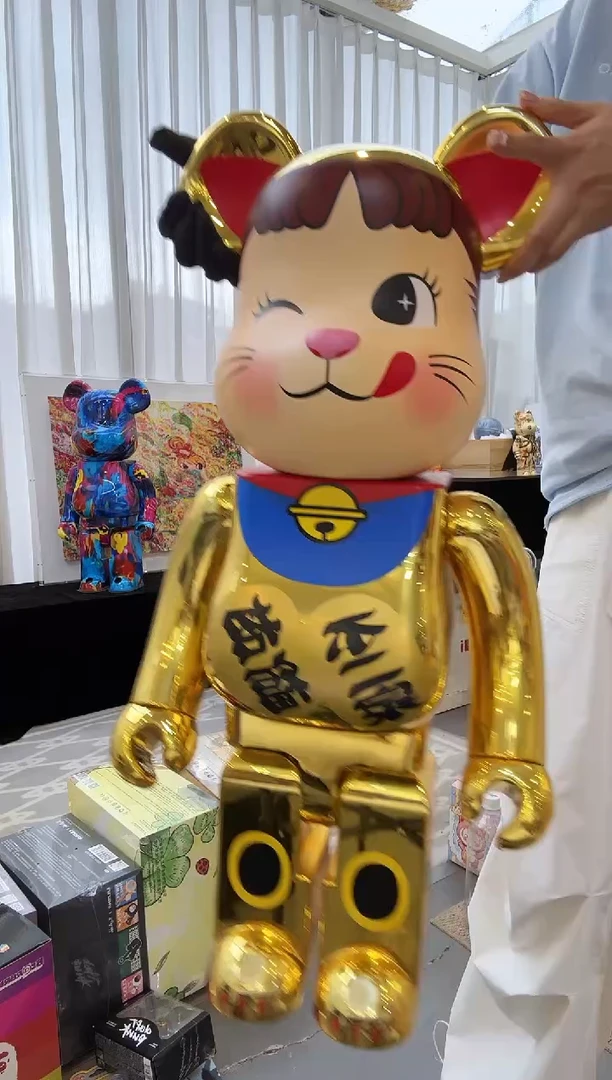 潮流玩具 积木熊1000% 招米 蓝领 双盒