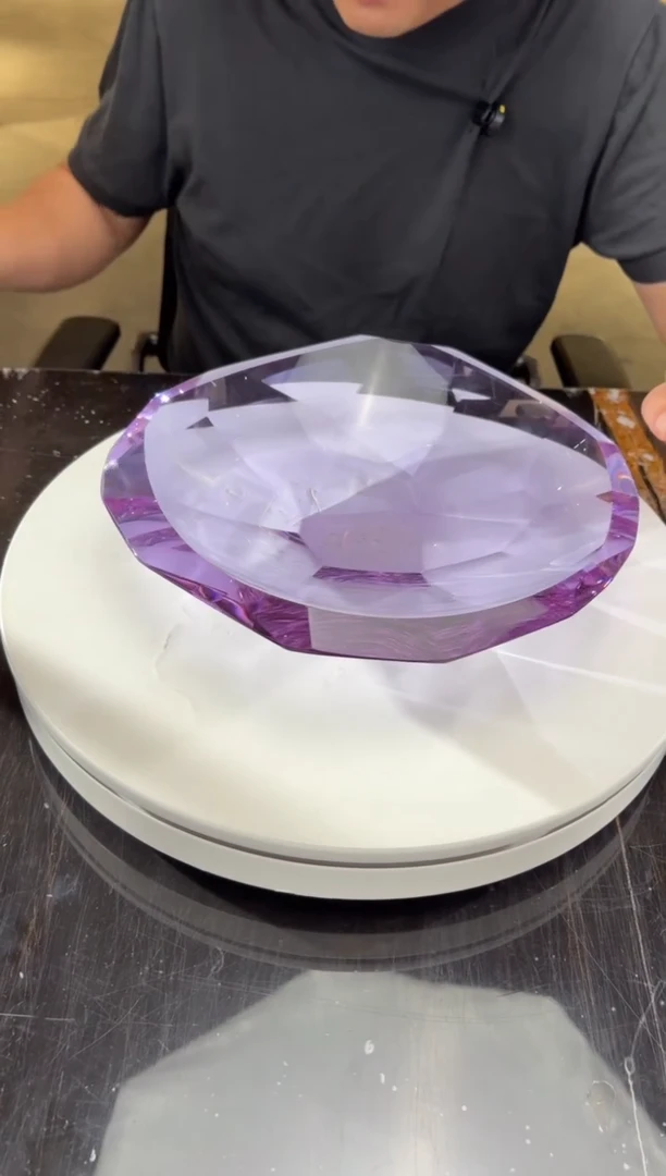 摆件CS0101018-2紫罗兰多切面水晶琉璃果盘