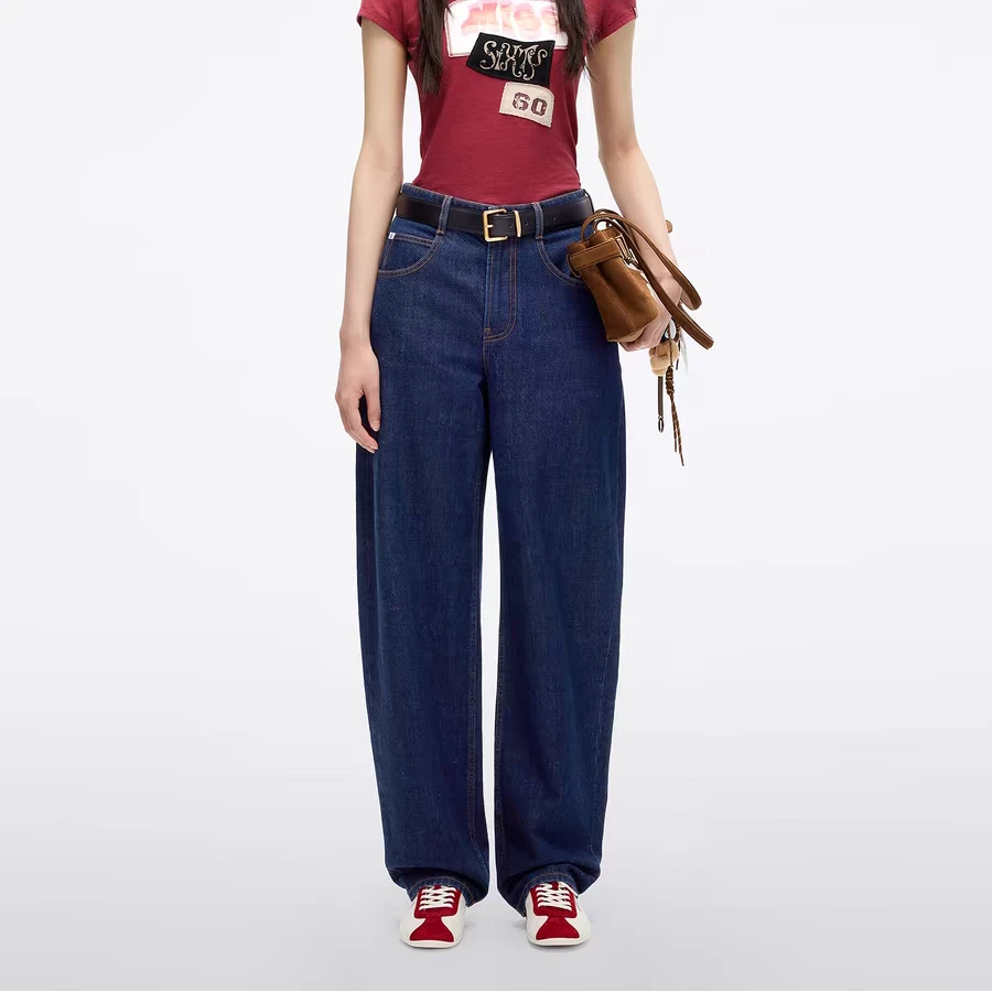 1859【进口牛仔面料】MS系列2025秋季新款牛仔裤女弯刀裤萝卜裤