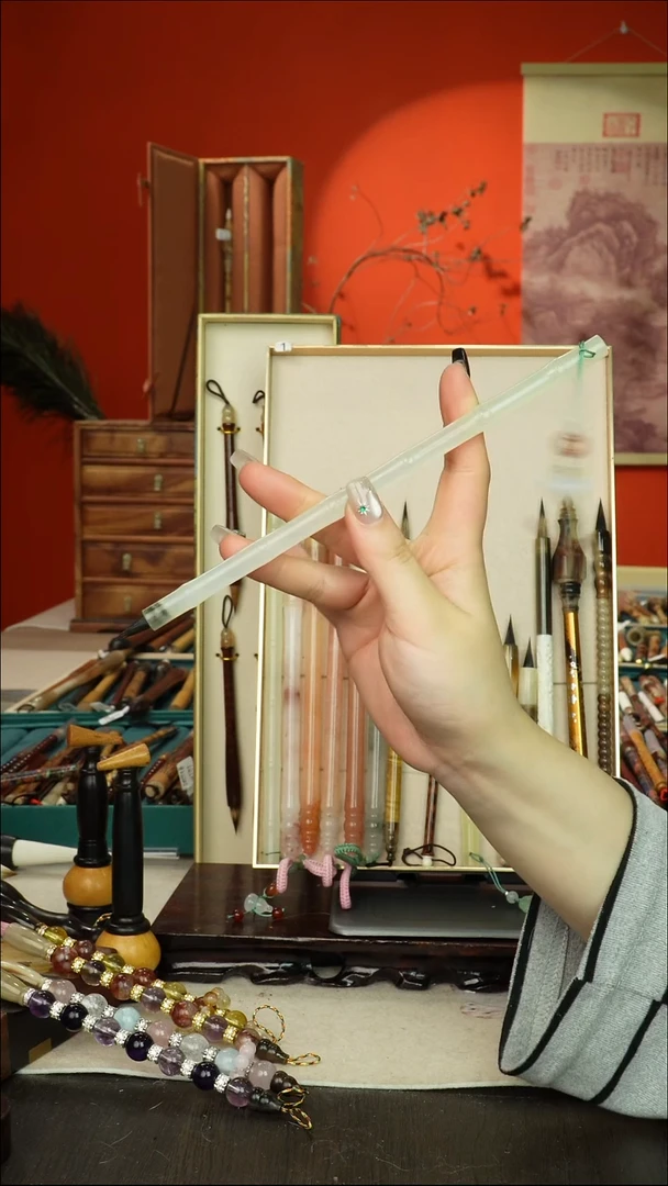 383号闪孤品高货毛笔链接 清水试笔 蘸墨不退