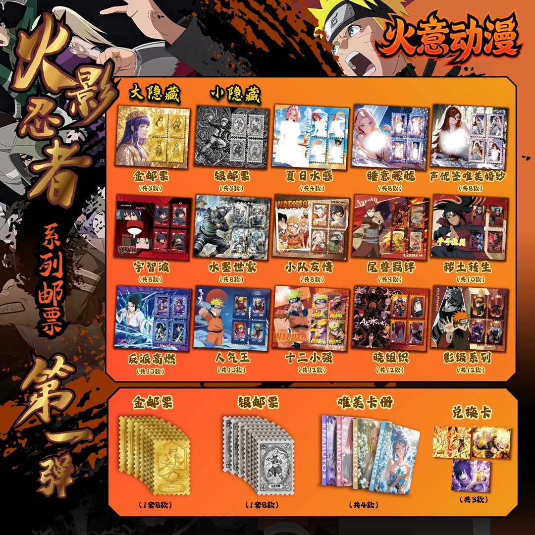 【许愿一手停】 火影忍者邮票 火意动漫盲盒 国卡二创/盲盒代拆