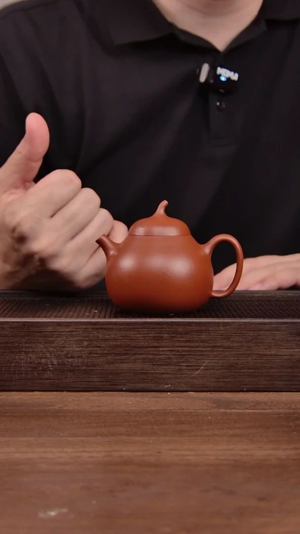茶壶紫砂不***?朱泥小茄瓜    160CC