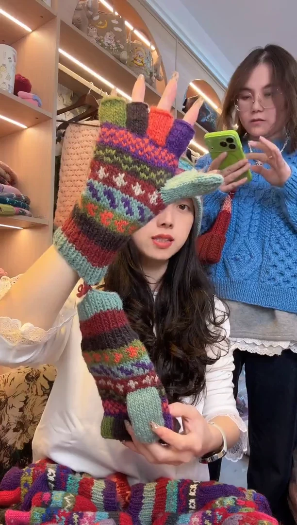 羊毛?**?百羊毛五指手套B534