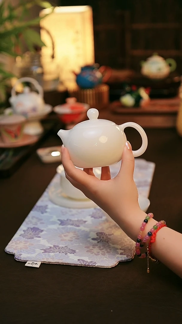 陶瓷茶具白璞玉西施壶