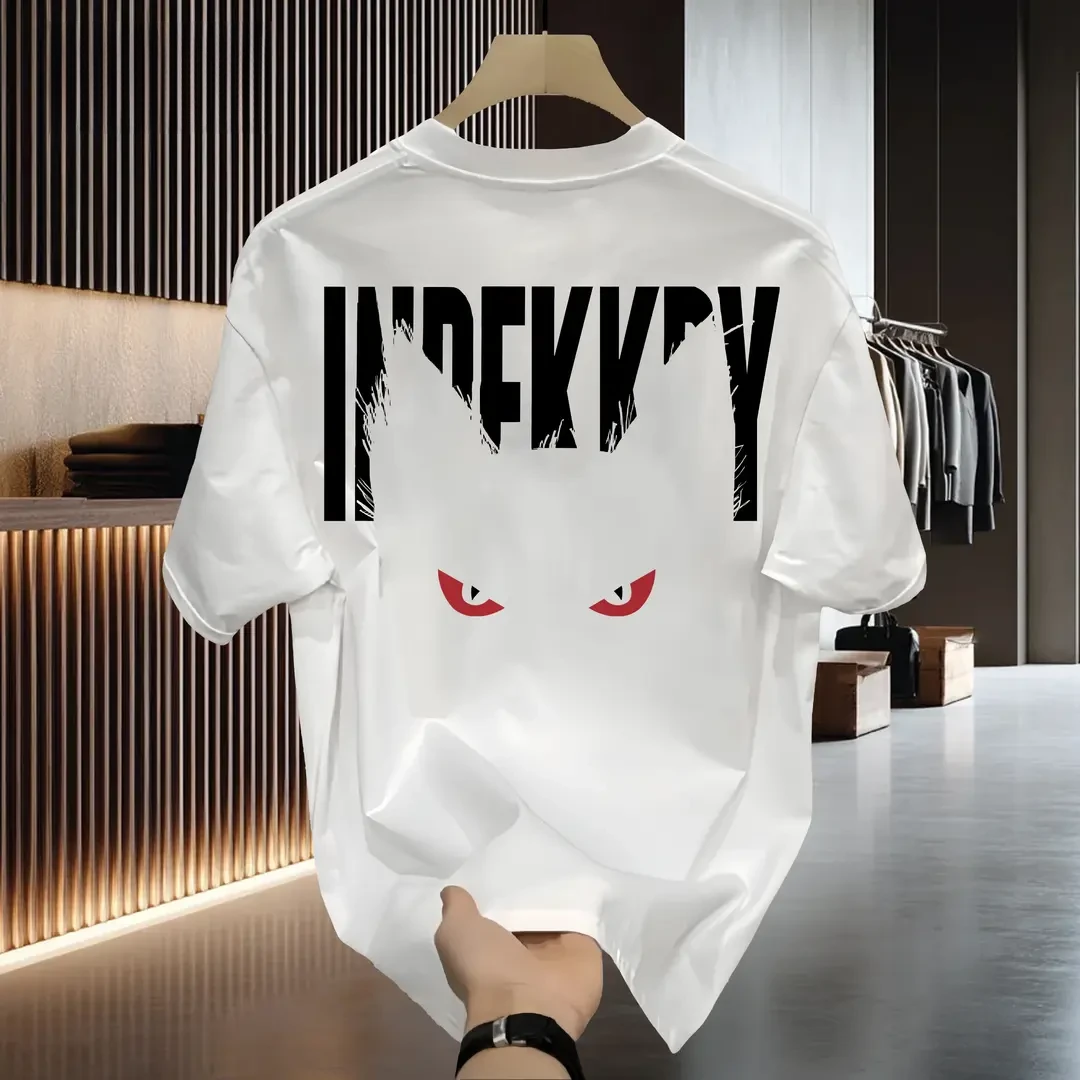 2025夏季新款个性设计感圆领宽松百搭纯棉短袖男女同款潮流T恤