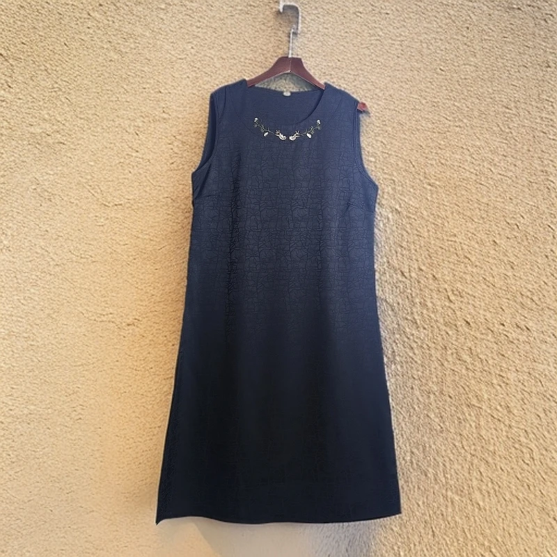 163新款轻奢减龄龟裂纹背心吊带群通勤显瘦时尚休闲百搭打底女士