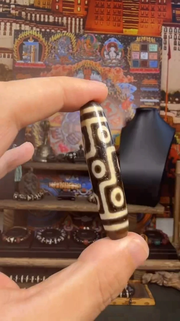 未镶嵌藏式玛瑙/玉髓ZC九目单珠