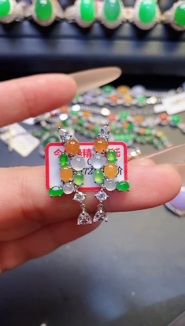 银S925镶嵌戒指翡翠天然