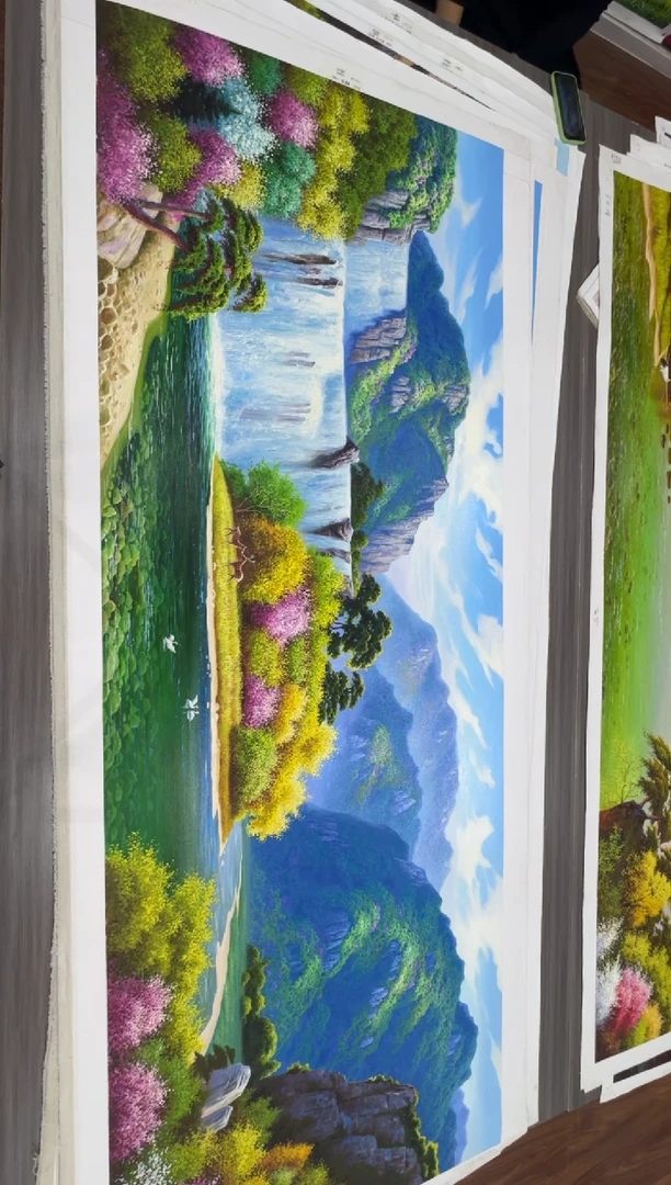 油画【96号】约2.2米*80cm丨朝鲜原创纯手绘孤品油画丨顺丰包邮