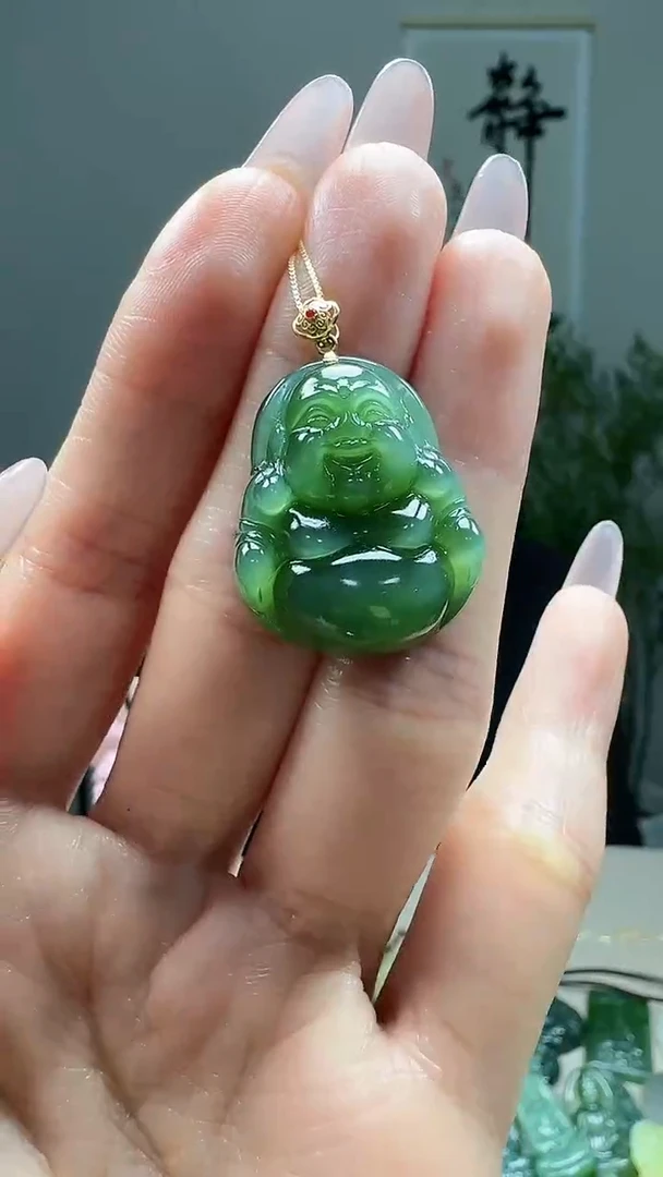 吊坠(不含链)18K金镶嵌和田玉1