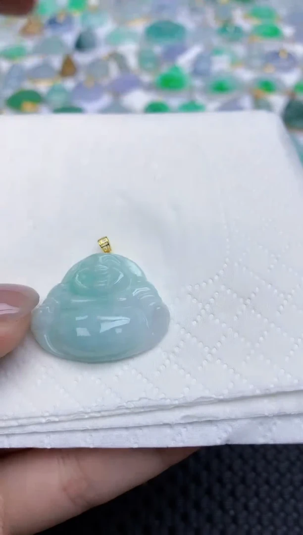 【闪购商品】翡翠颈饰18K金镶嵌天然翡翠A货