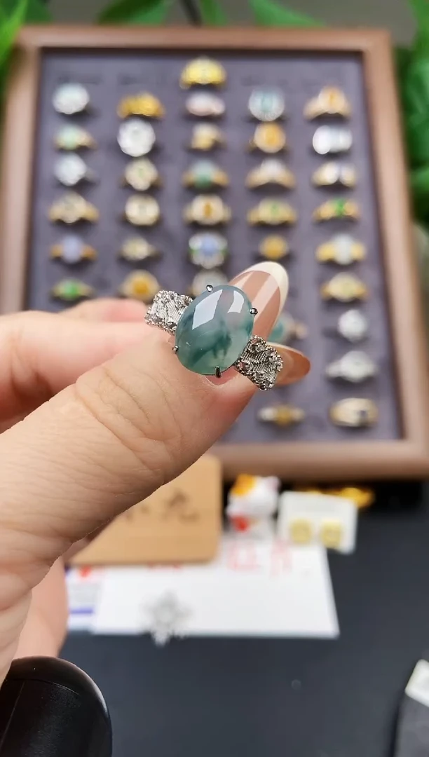 银S925镶嵌戒指翡翠21