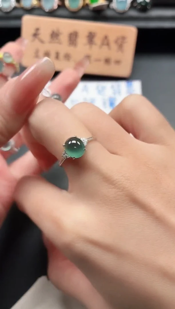 银S925镶嵌戒指翡翠111