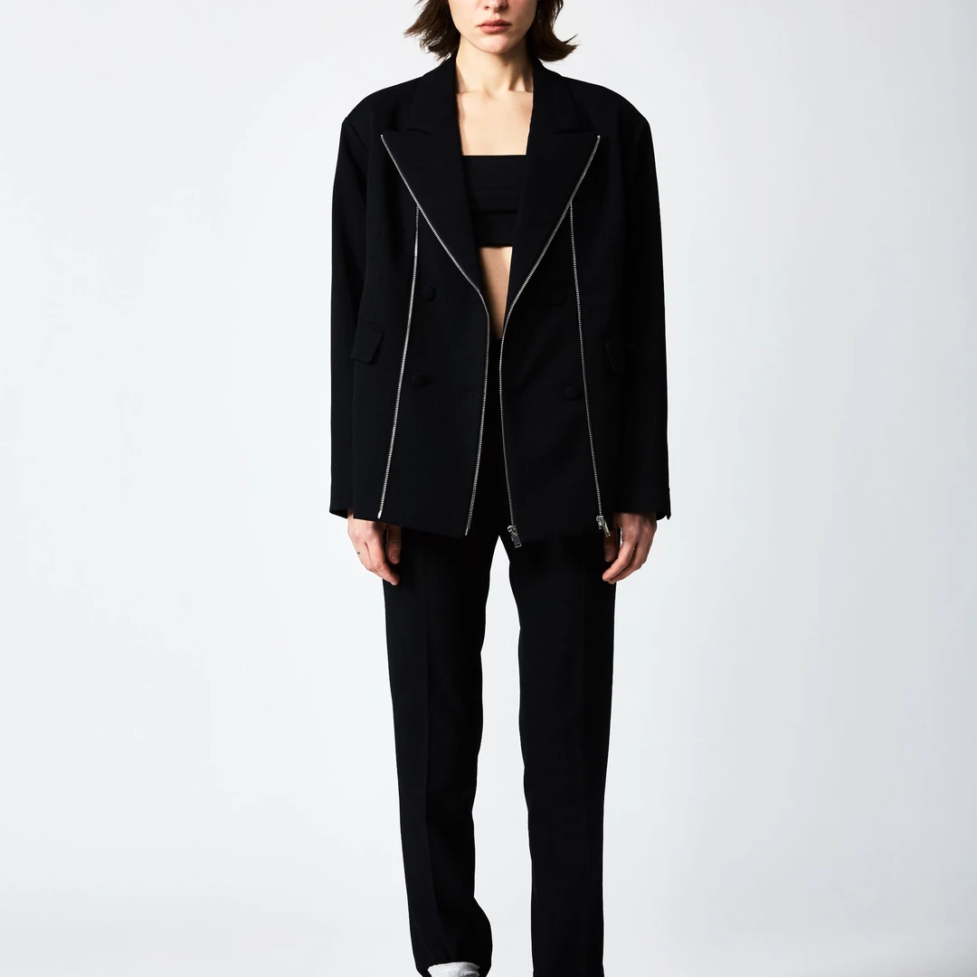 LIU SHII VS01机车拉链西服上装-机车拉链领