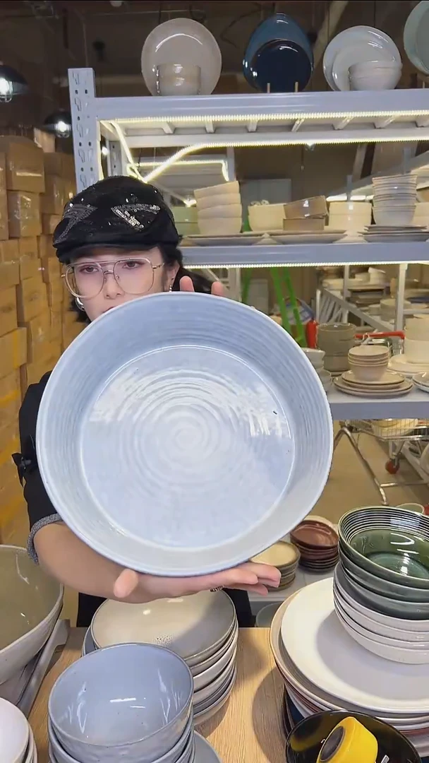 瓷147外贸尾货高温釉下彩陶瓷餐具默认微瑕