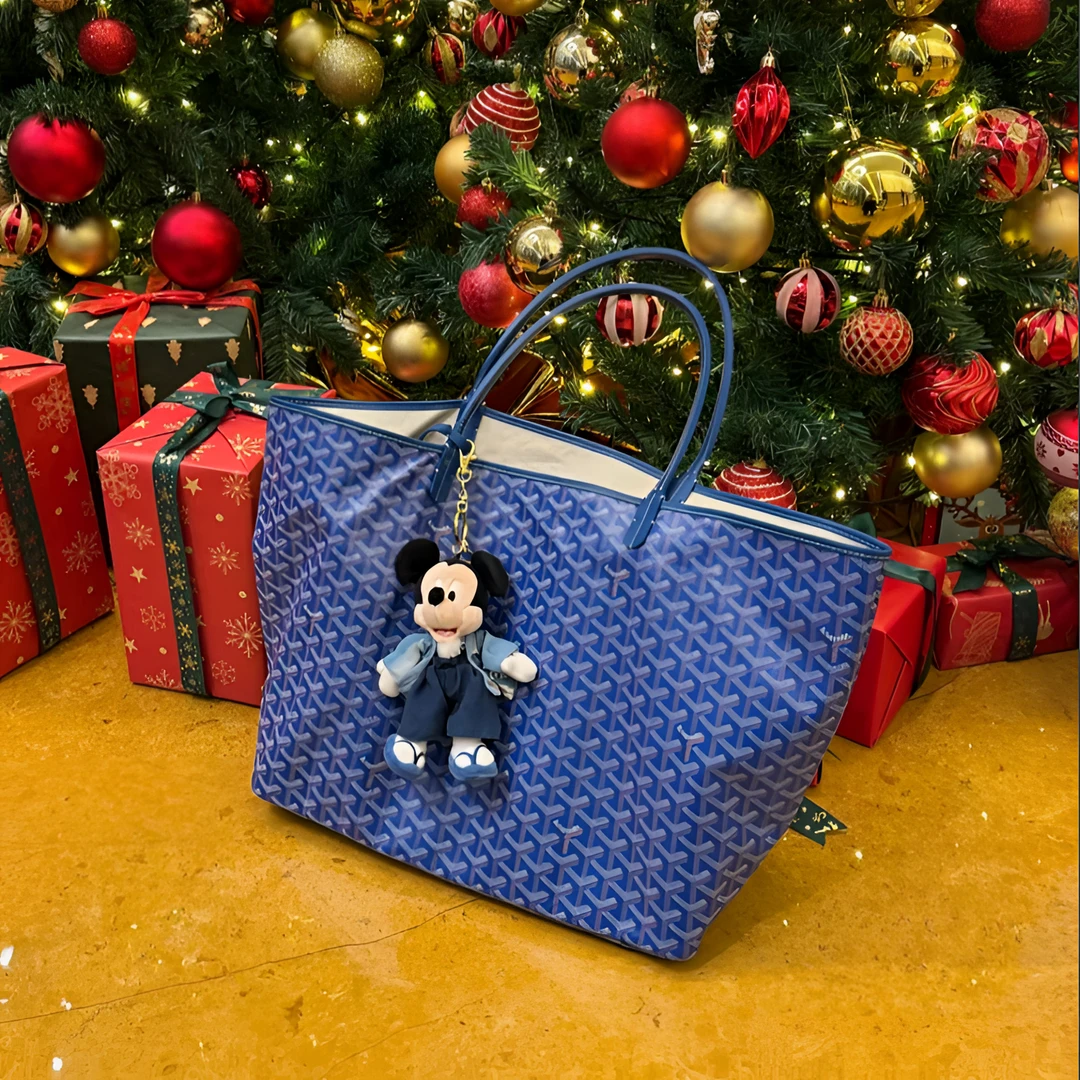 99新 Goyard 【文子姐专属】A017/蓝色中号老花购物袋/FB