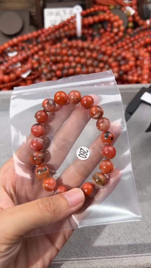 南红玛瑙手串未镶嵌10+