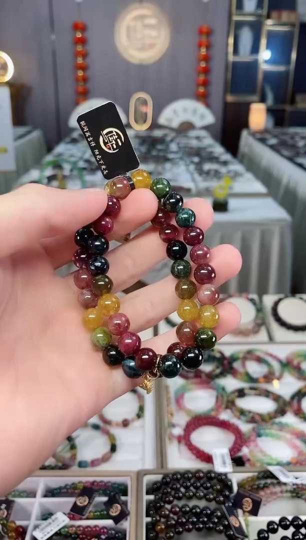 未镶嵌老矿碧玺单圈手串8mm+碧玺xion多样性发一条
