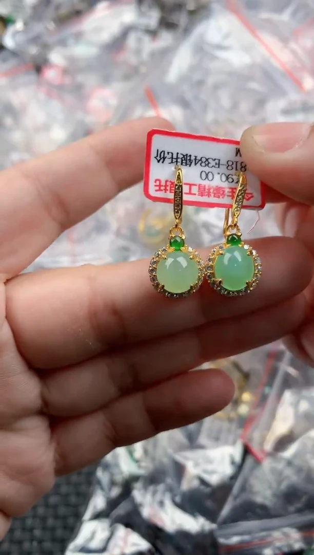 银S925镶嵌戒指翡翠555   3