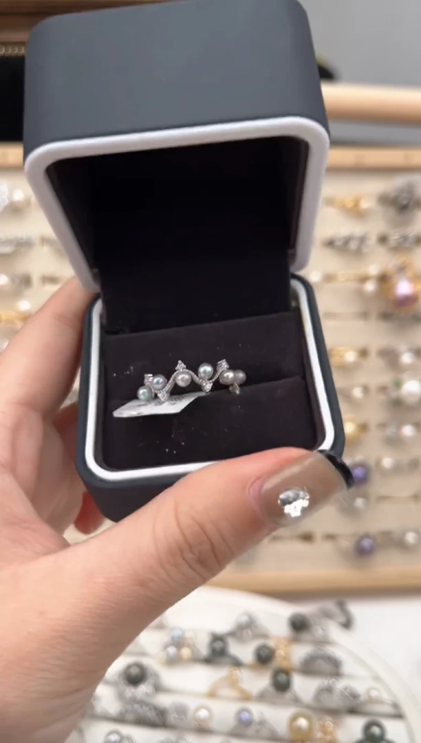 【闪购商品】海水珍珠戒指银S925镶嵌S925海水戒指