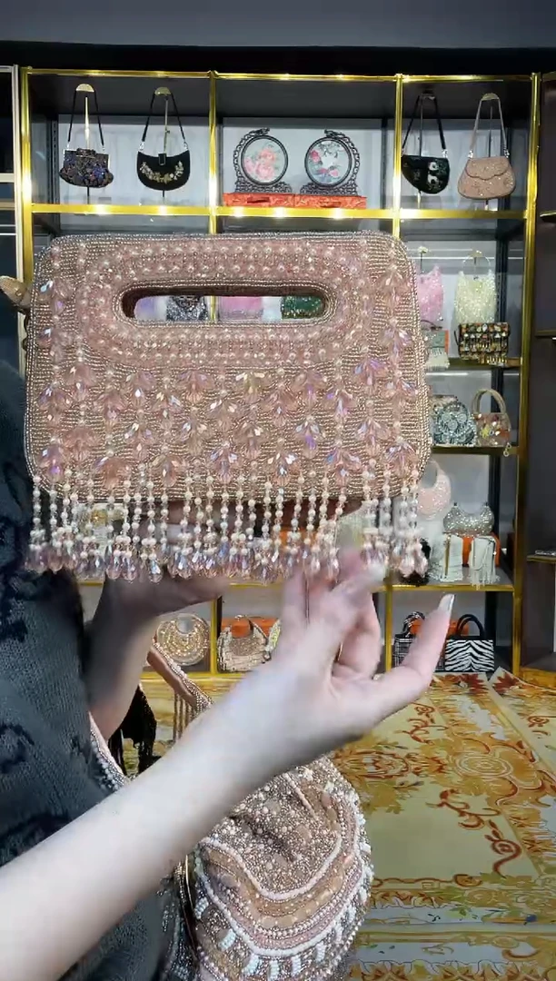 织物珠韵恒泽重工串珠手提包