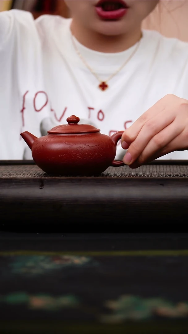 茶壶紫砂微微瑕 玉笠 朱泥大红袍