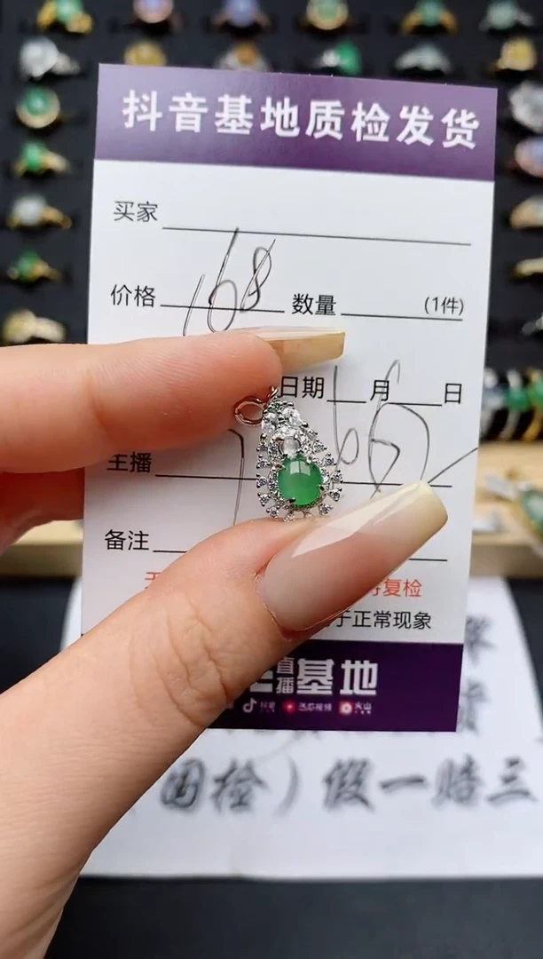 翡翠银S925镶嵌颈饰...........