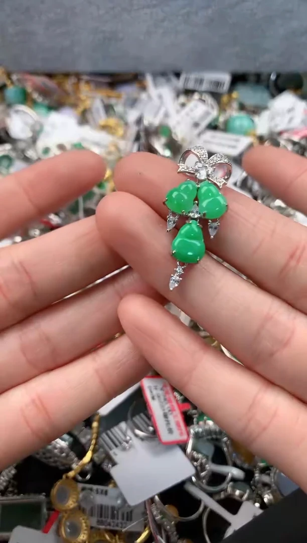 银S925镶嵌戒指翡翠6-----2