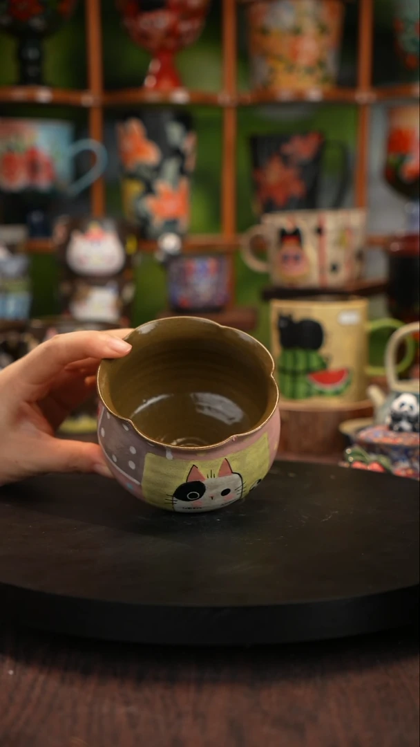 釉下手绘陶瓷脏脏杯
