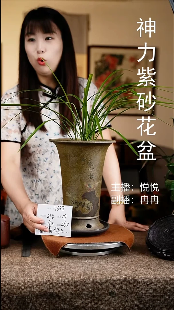 紫砂花盆花卉工艺7537+z