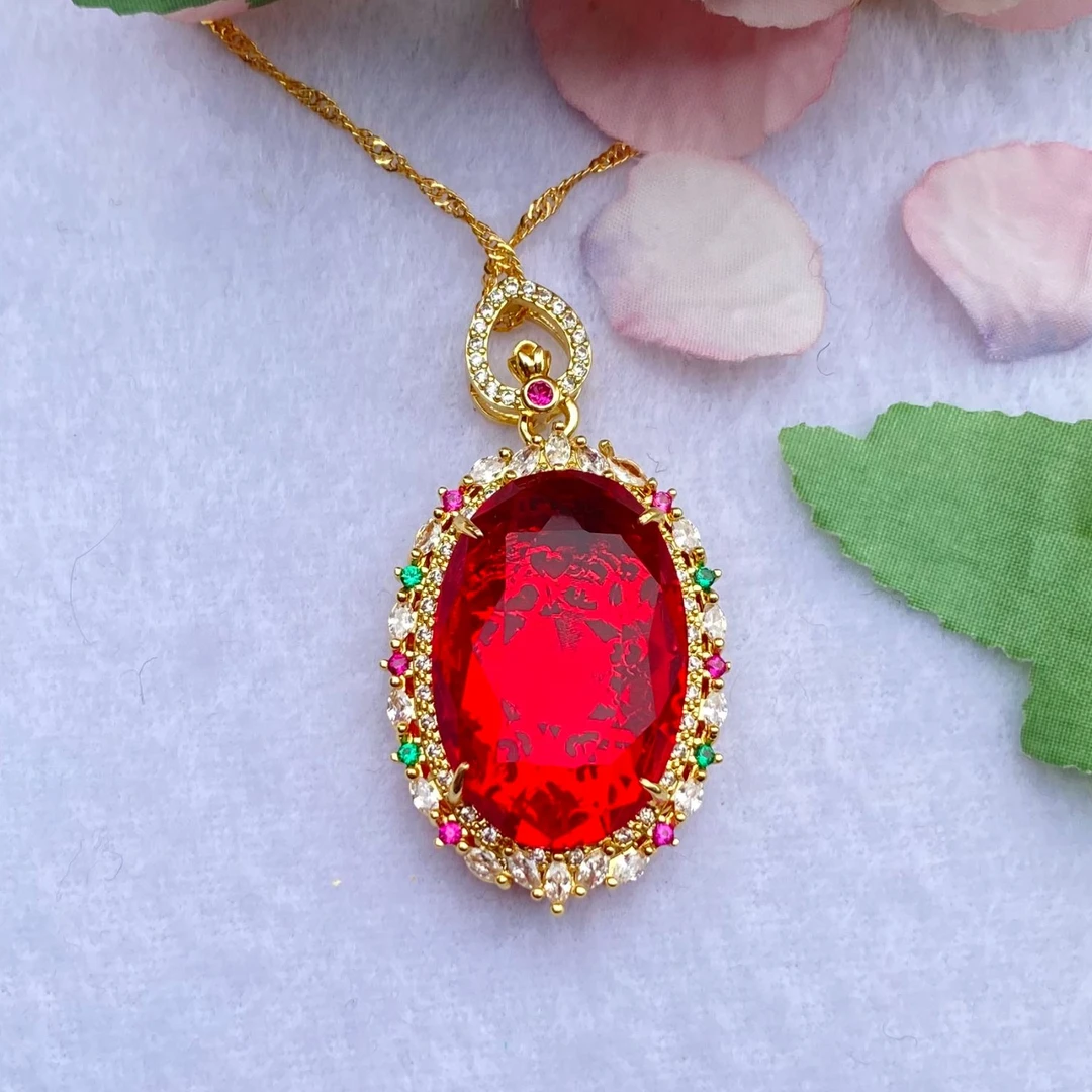 朝老板（S002）复古红武士豪镶吊坠时尚气质精致精美