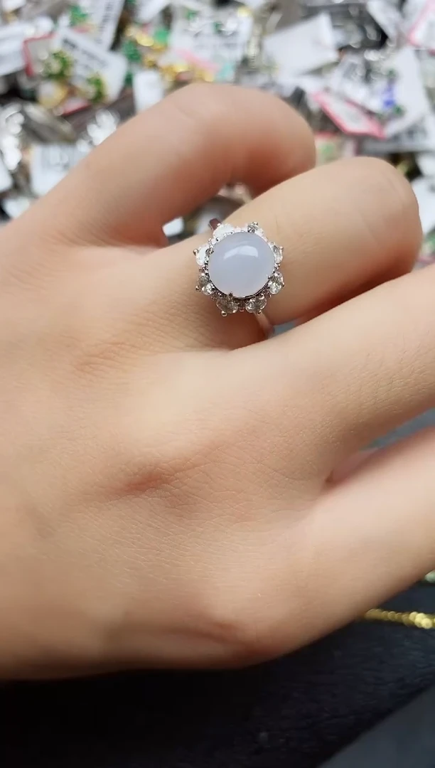 银S925镶嵌戒指翡翠1