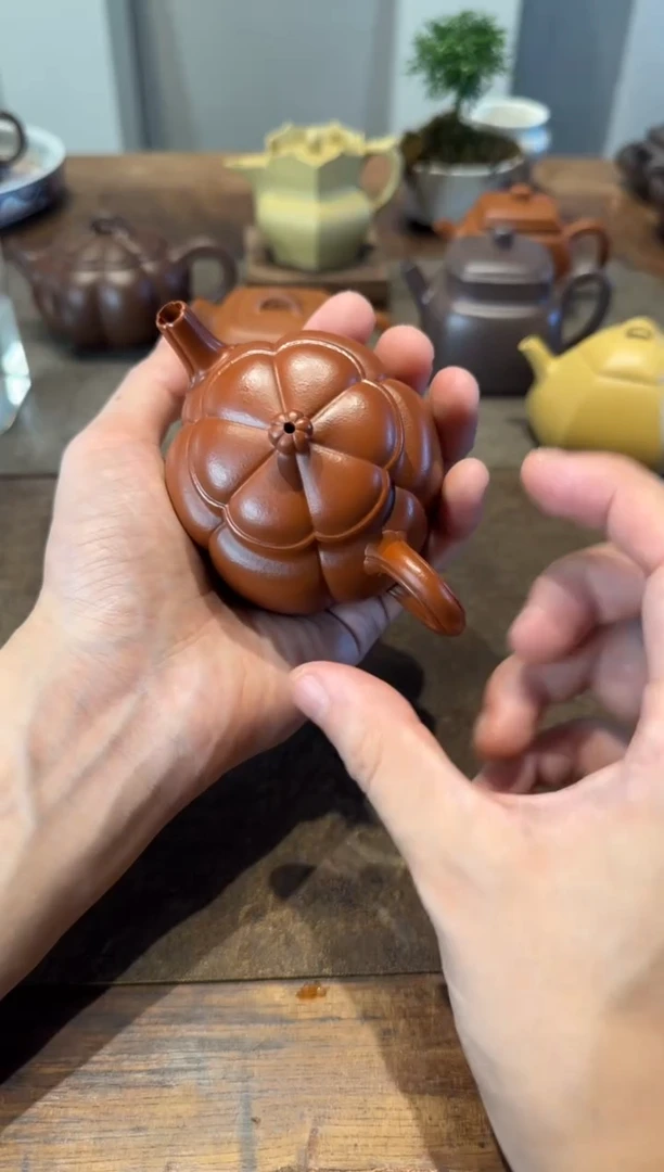 茶壶紫砂用****5繁花 朱泥