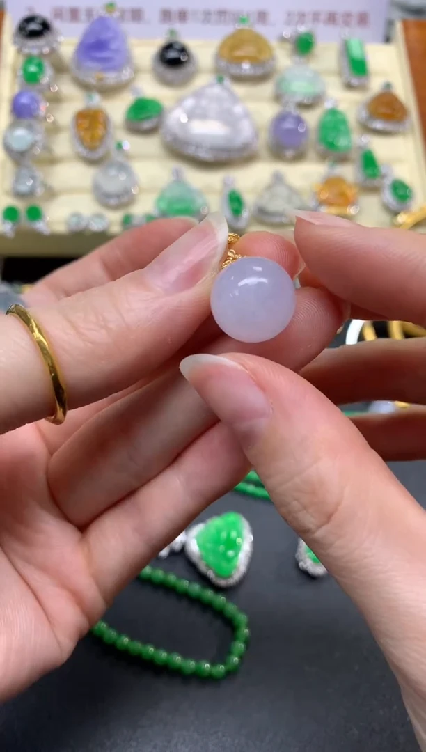 翡翠18K金镶嵌吊坠(不含链)吊坠|1500+150