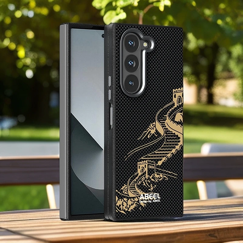 三星Fold6/fold5手机壳新款magsafe6D浮雕隐形磁吸适用w24皮套