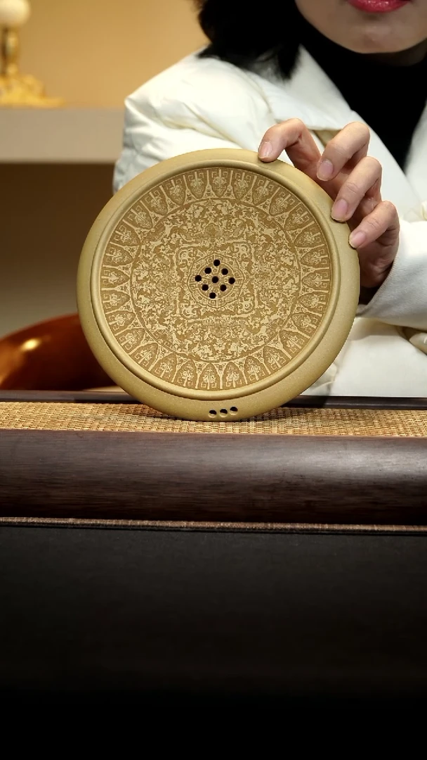 【闪购商品】紫砂茶杯八宝干泡壶承