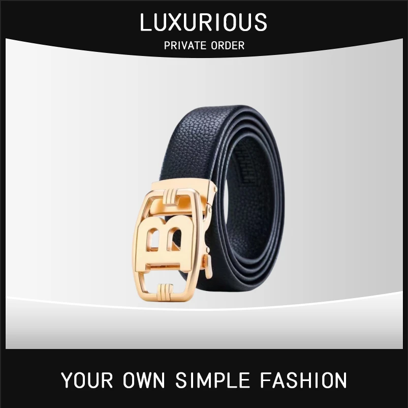 【合金字母B】男士腰带高档时尚百搭裤腰带自动扣皮带YH